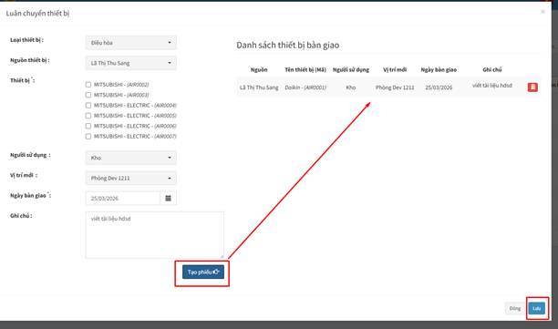 Màn hình Luân chuyển thiết bị