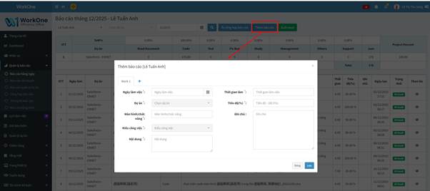 Chức năng Báo cáo hàng ngày