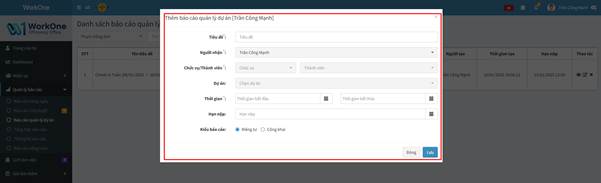 Báo cáo quản lý dự án