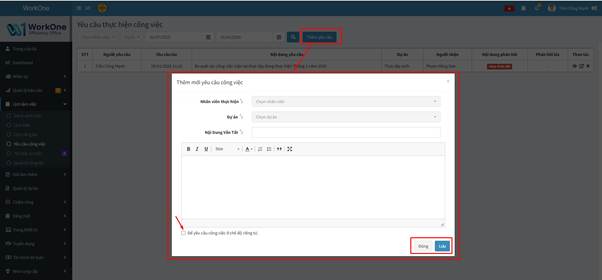 Yêu cầu công việc