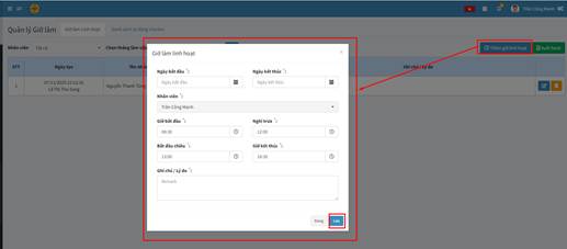 Quản lý giờ làm